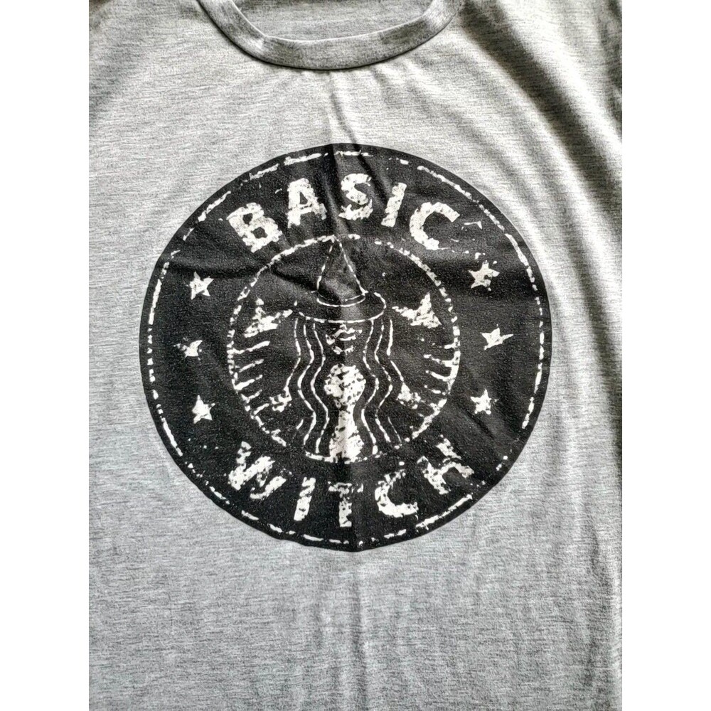 Women's Grey Basic Witch Crew Neck Short Sleeve T Shirt Size 4XL - Picture 8 of 12